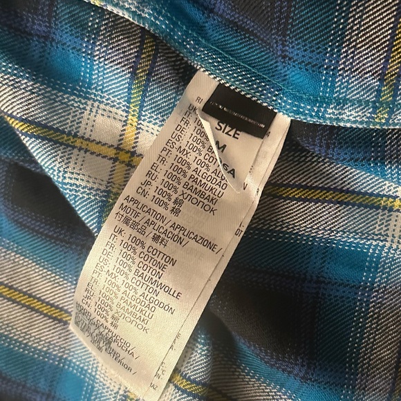 mens DIESEL plaid hooded button-up flannel shirt - Picture 7 of 8